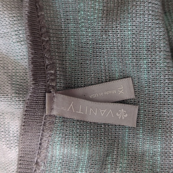 Grey, Mint, and White Open Front Cardigan - Vanity Brand - Size XL - Picture 4 of 6